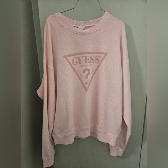 GUESS Men's Pink Logo Sweater - Picture 3 of 6